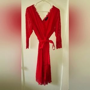 Beautiful Red Lace Flowy Dress Lane Bryant